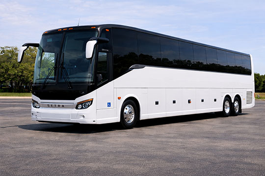 56-passenger charter bus available for charter in Rancho Mirage, CA